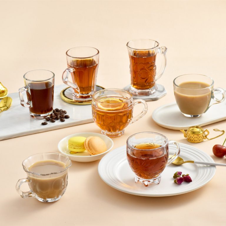 Buy Tea & Coffee Glasses. Mugs, Online-mugs-Glass Mugs-Glass cup with handle-Tea Glass- Coffee Glass-Clear Glass Cup-Tea Glasses-Glass Cup with handle-Crystal tea cups.