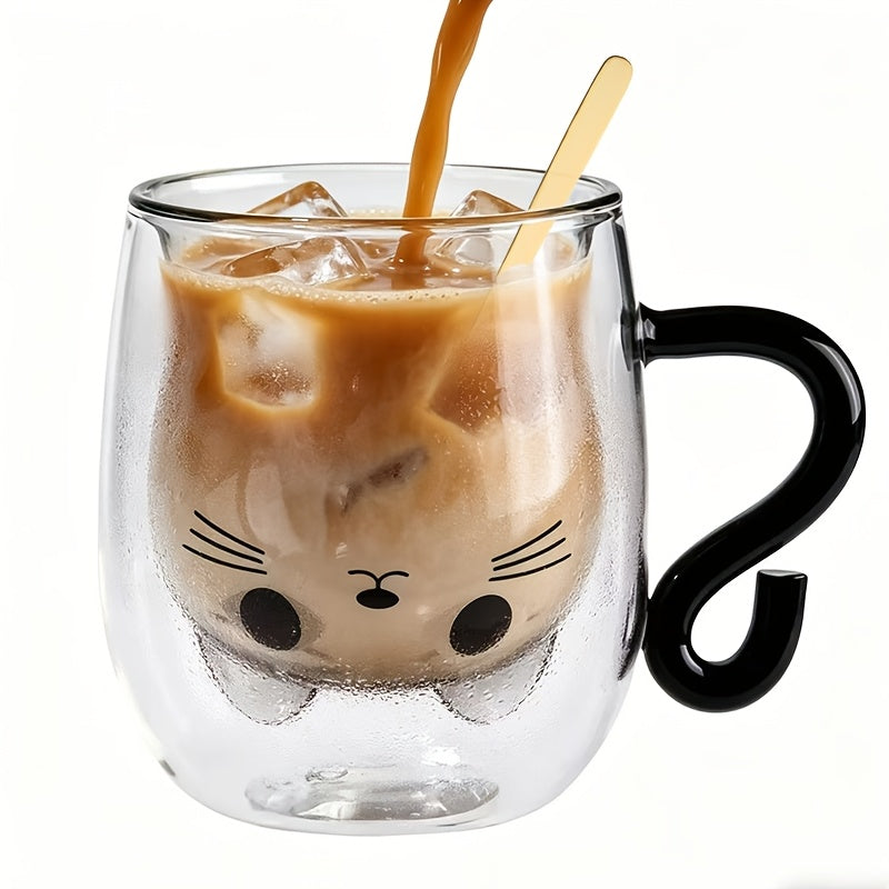 Creative Cartoon Cat Water Cup Home Breakfast Coffee Cup High Temperature Insulation Milk Cup Double-Walled Glass Cup 5