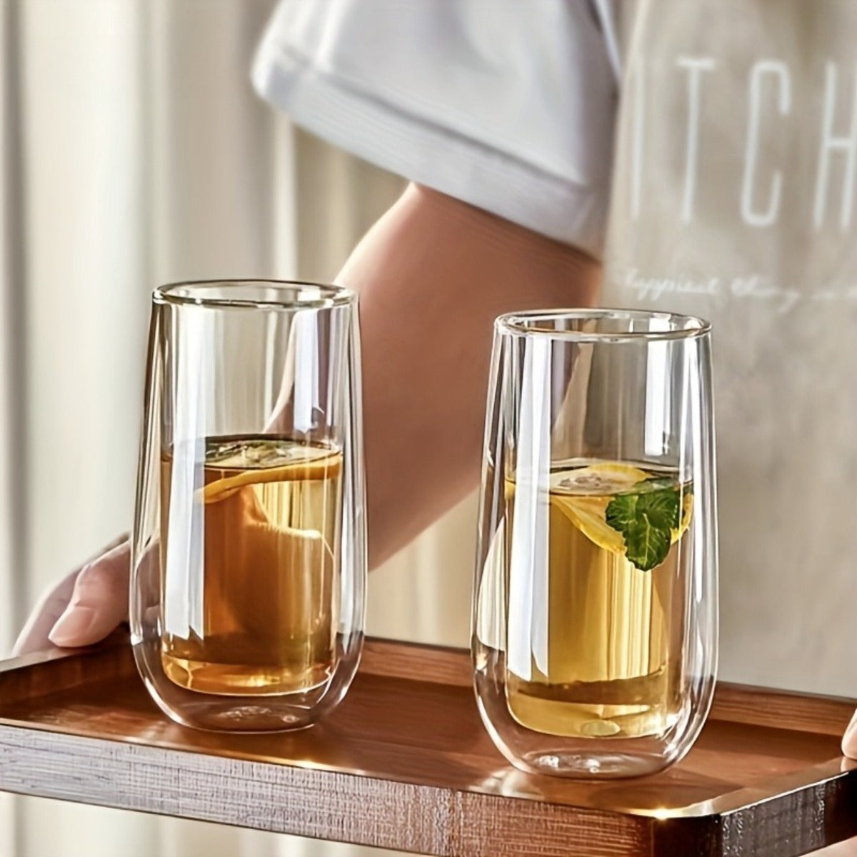 4pcs Borosilicate Clear Glass Double Insulated Cups - 250Ml/ 8.45Oz Reusable Drinkware For Wine 5