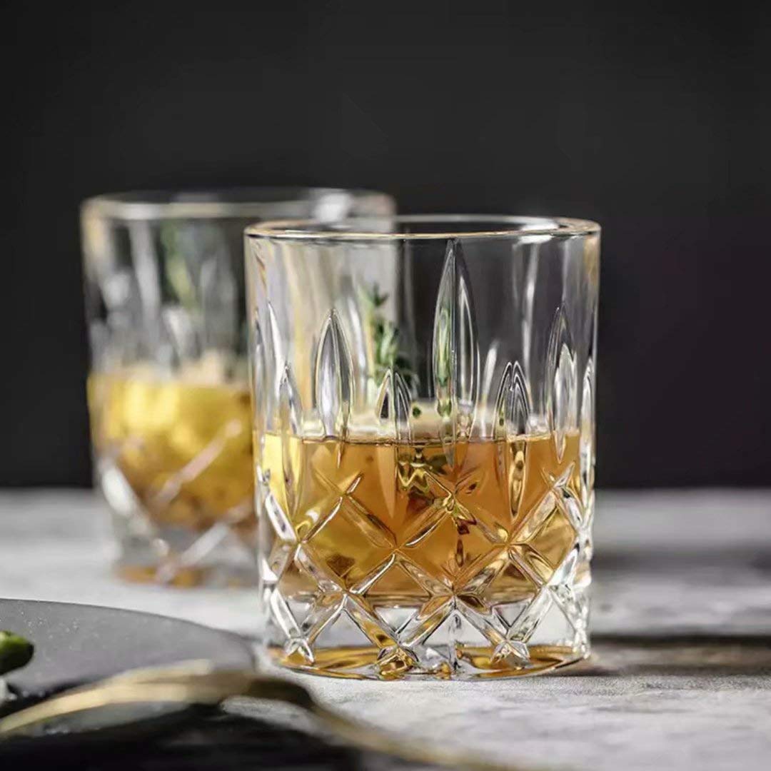 Farielyn-X Old Fashioned Glasses (Set of 6), 11 Oz Unique Bourbon Glass, Ultra-Clarity Double Old Fashioned Liquor Vodka Bourbon Cocktail Scotch Tumbler Bar Glasses Set