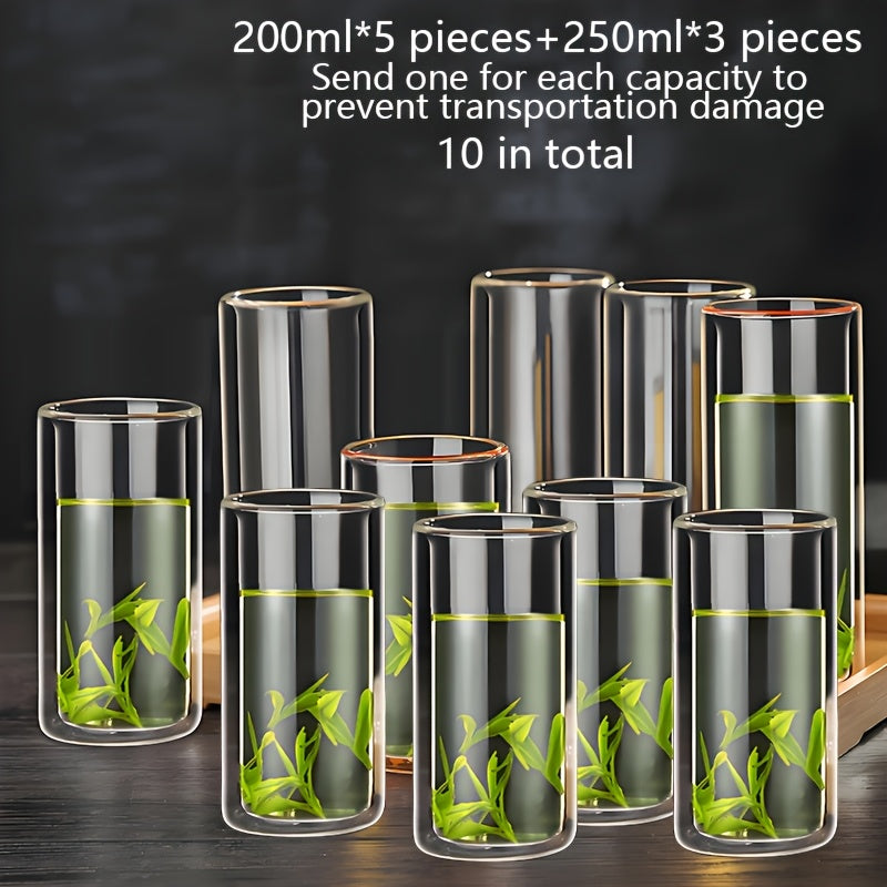 1-10 Double-walled Lidless Glass Cups