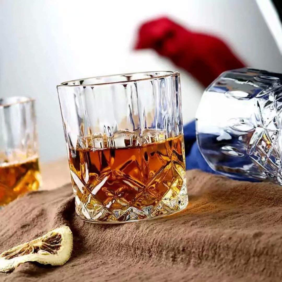 Farielyn-X Old Fashioned Glasses (Set of 6), 11 Oz Unique Bourbon Glass, Ultra-Clarity Double Old Fashioned Liquor Vodka Bourbon Cocktail Scotch Tumbler Bar Glasses Set