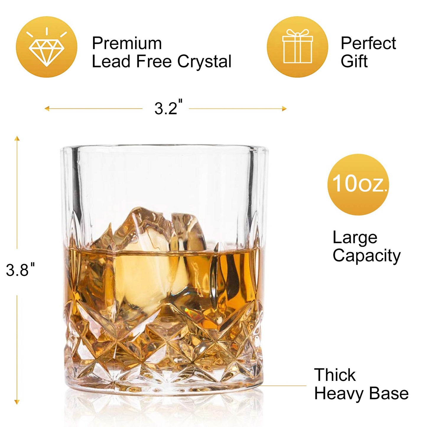 Farielyn-X Old Fashioned Glasses (Set of 6), 11 Oz Unique Bourbon Glass, Ultra-Clarity Double Old Fashioned Liquor Vodka Bourbon Cocktail Scotch Tumbler Bar Glasses Set