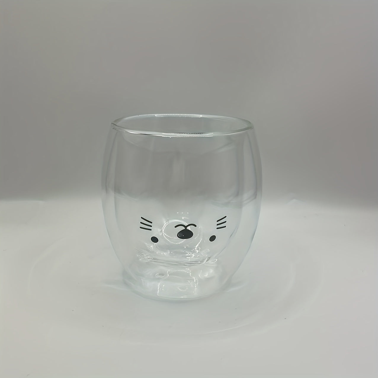 1pc Double-Layer Glass Cup With Wide Mouth For Easy Cleaning + Smooth Grip For Office Coffee Cup/Home Milk Cup/Hot & Cold Drink Cup/Water Cup/Animal Embossed Cup/Office Water Cup/Dual-Use Cup/Double-Layer Insulated Cup/Coffee Milk Cup