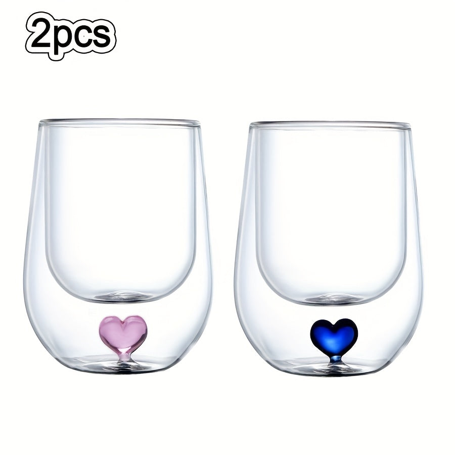2pcs 2pcs Double-Walled Insulated Crystal Wine Glasses Suitable For Weddings