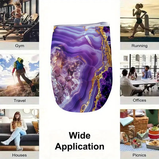 Christmas Gift: 1-Pack 12oz Double-Wall Vacuum Insulated Amethyst Quartz Tumbler 2