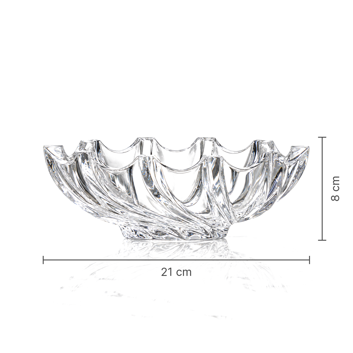 Crystal swirl fruit bowl set