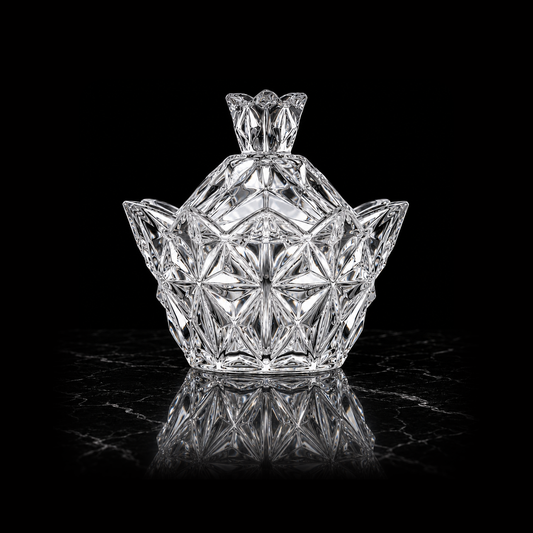 B-204 crystal candy box on black marble