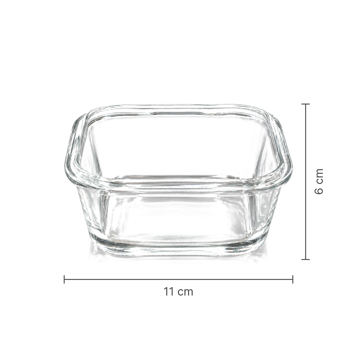 Square glass dish dimensions 11 x 6 cm