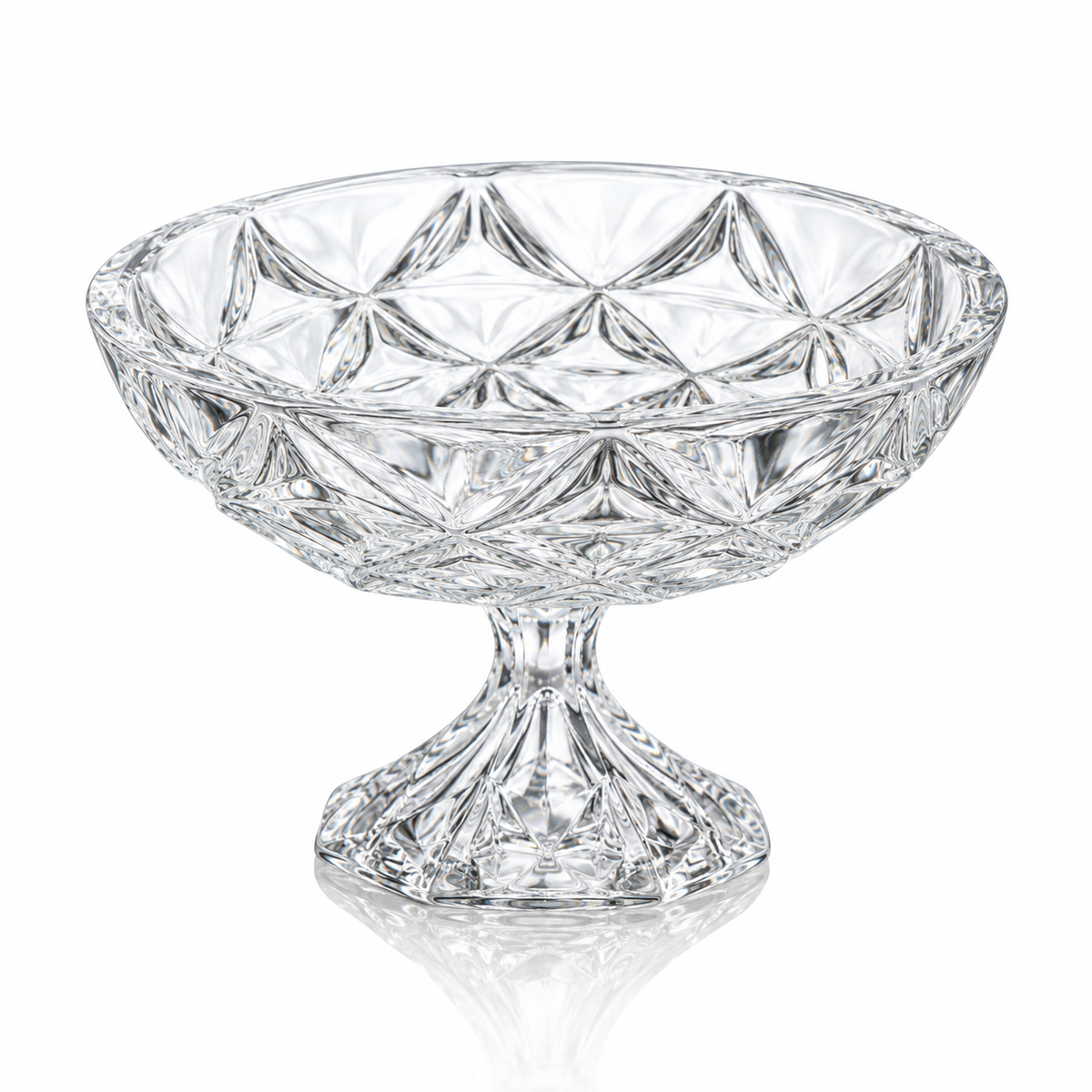 Crystal footed fruit bowl set