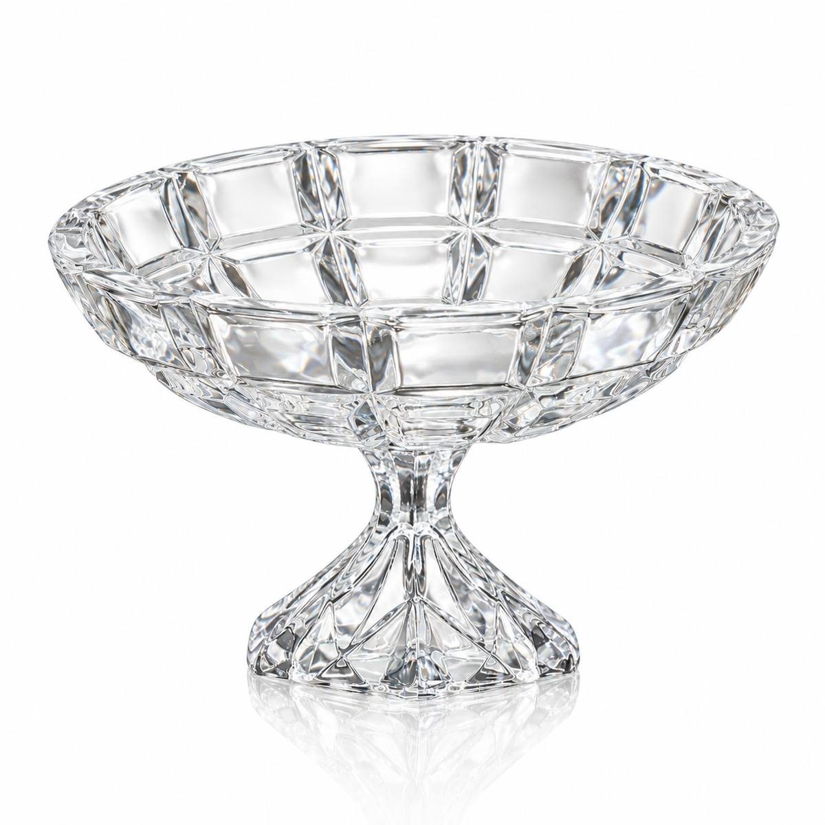 Crystal footed fruit bowl set