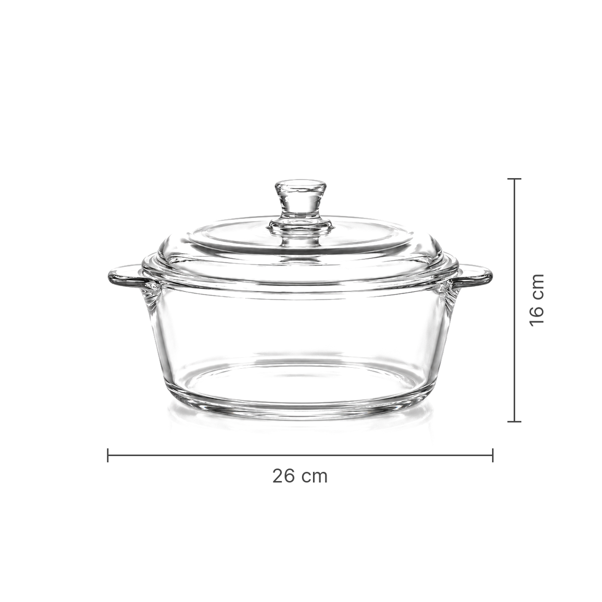 Glass casserole dimensions 26 cm x 16 cm