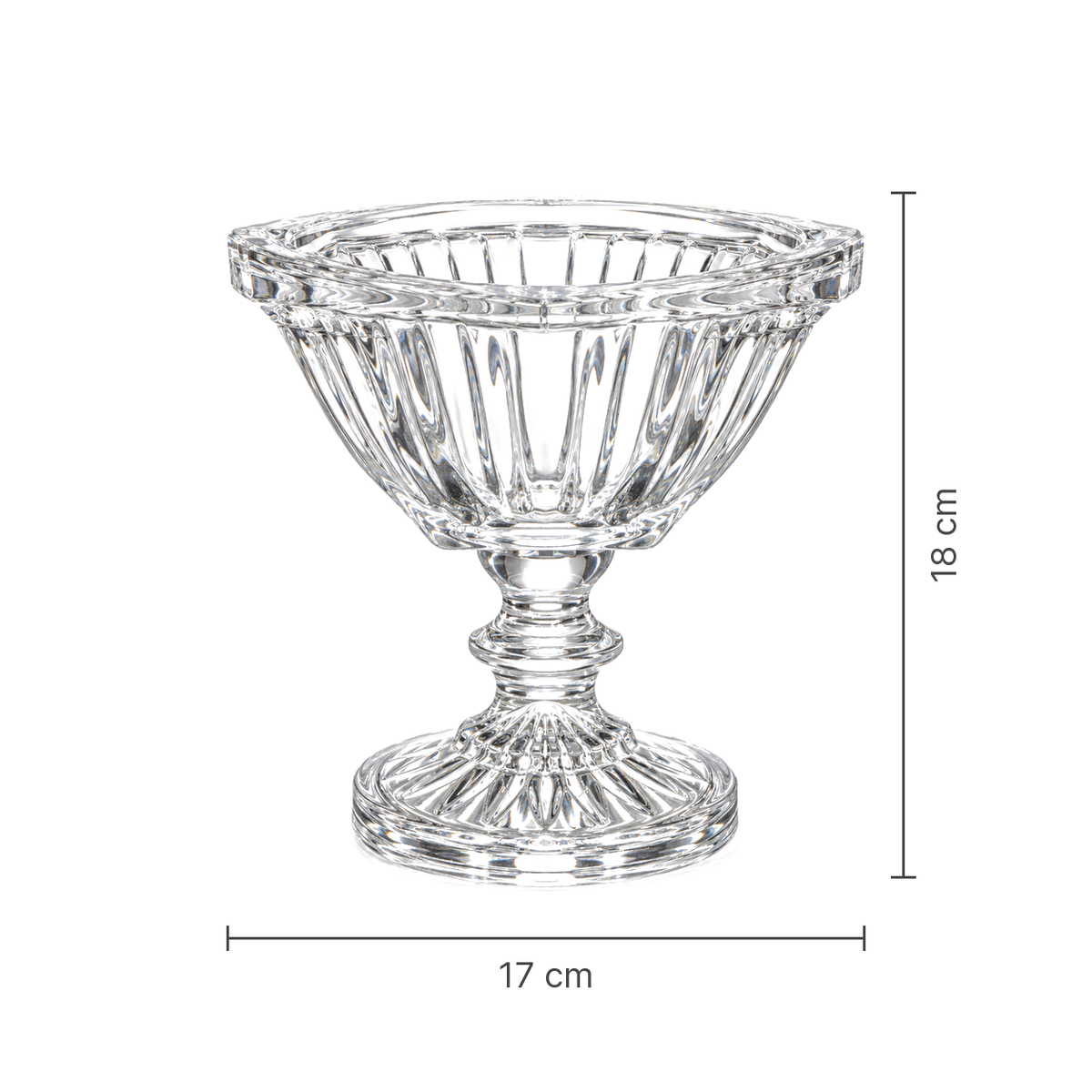 Footed bowl dimensions 17 x 18 cm