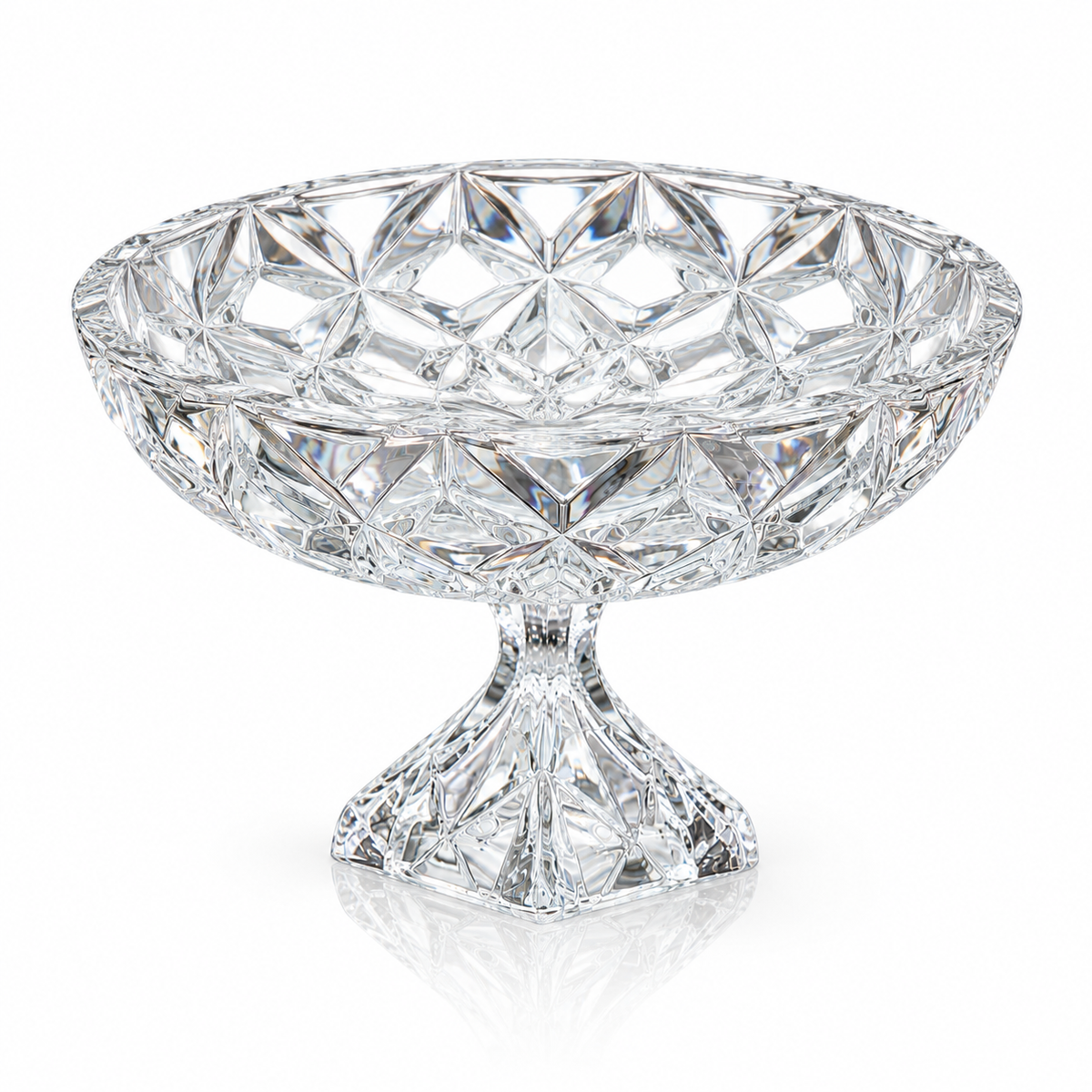 Crystal footed fruit bowl set