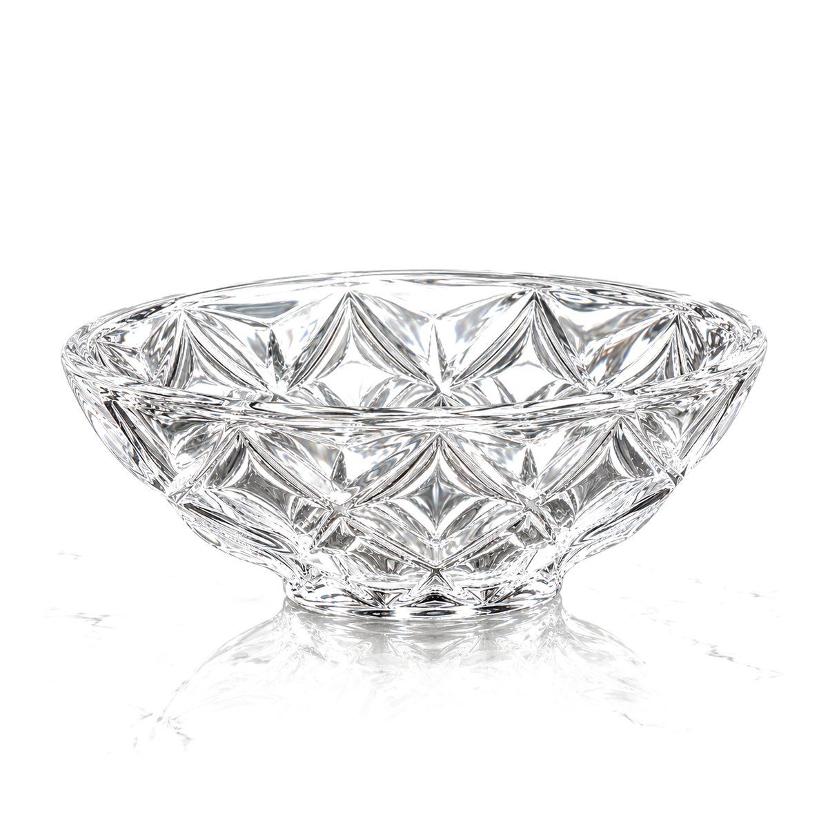 Crystal diamond-cut fruit bowl set