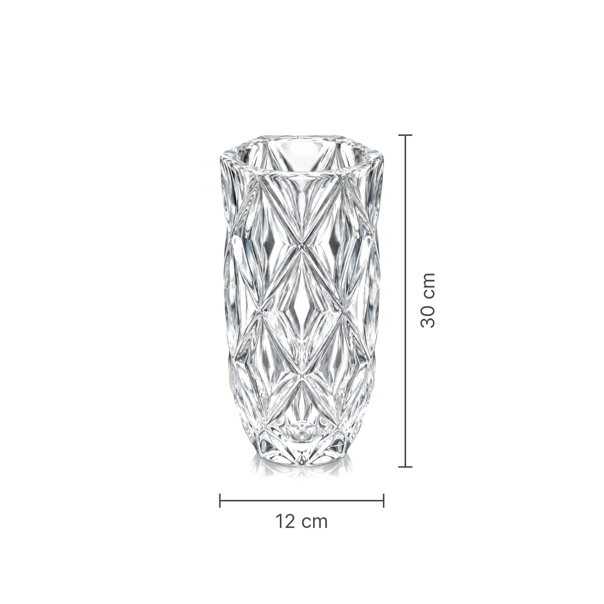 Crystal vase dimensions 12 cm x 30 cm
