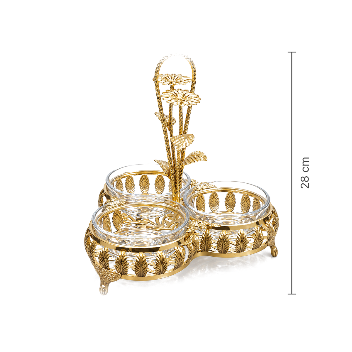 Triple serving dish height 28 cm