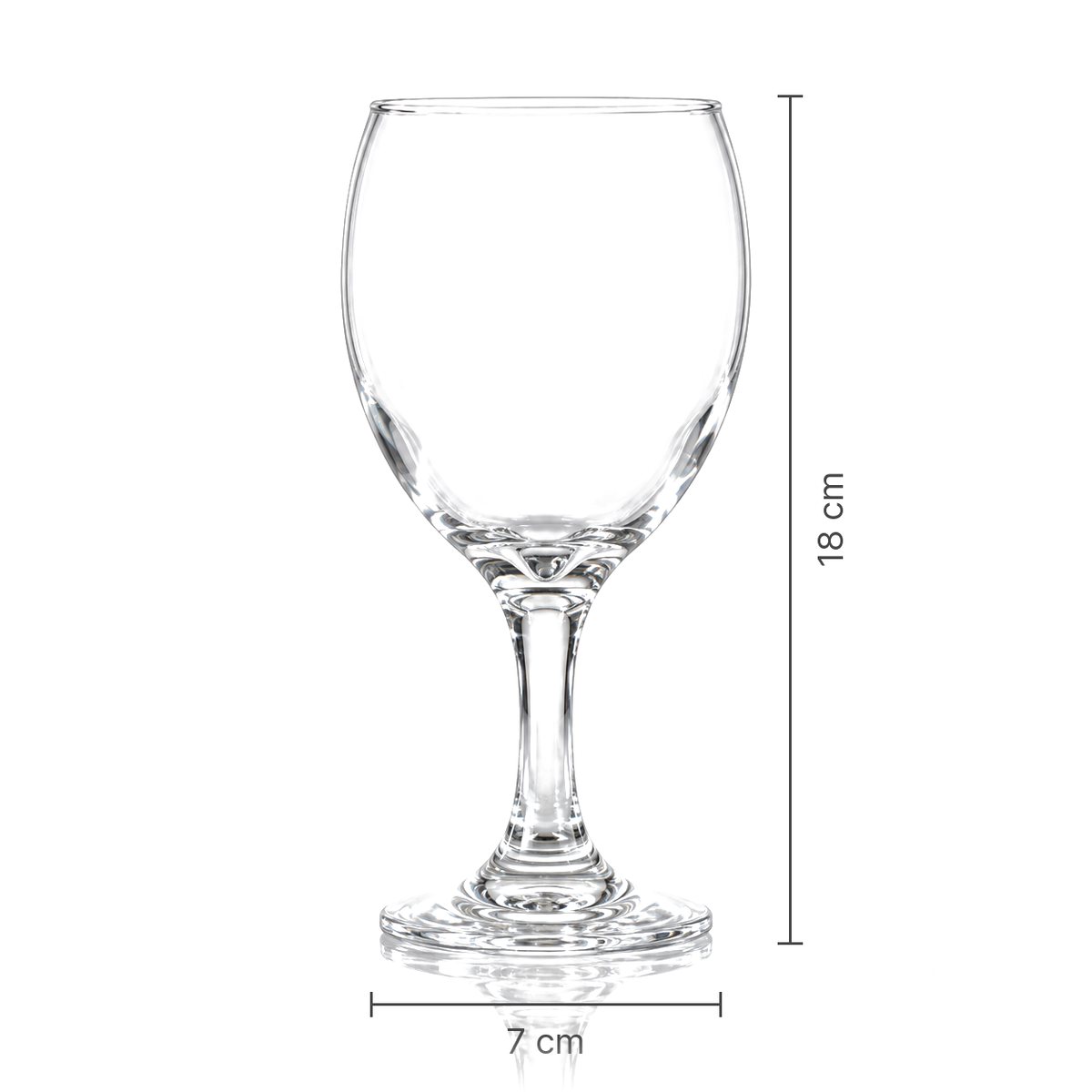 Wine goblet dimensions 7 cm x 18 cm