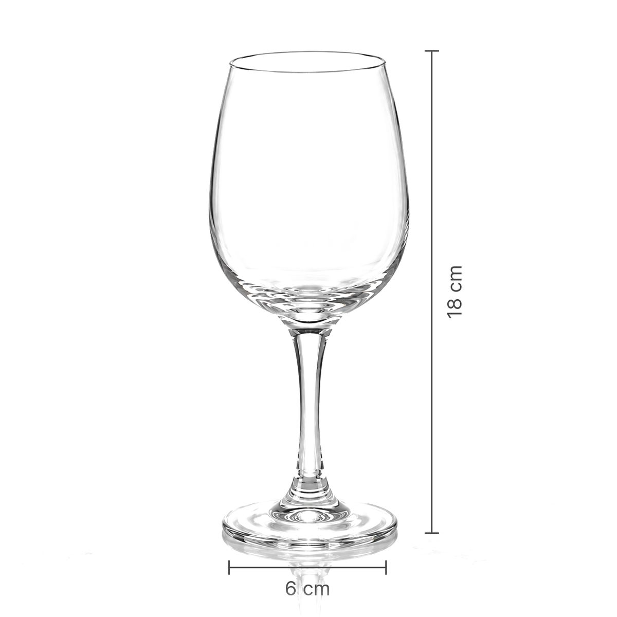 Wine glass dimensions 6 cm x 18 cm