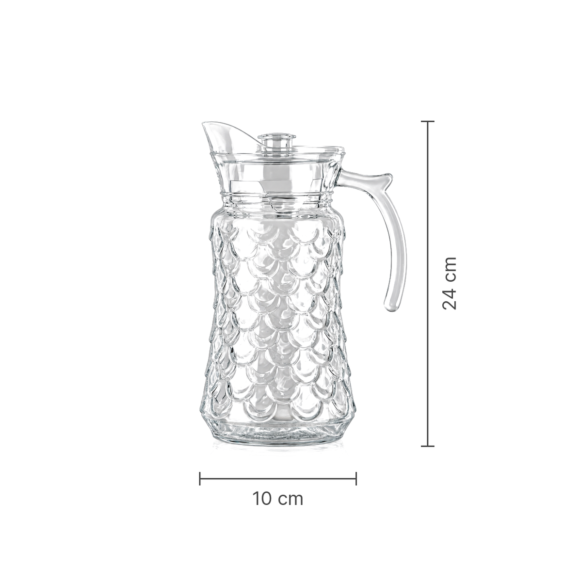 J-717 glass jug dimensions 10 x 24 cm