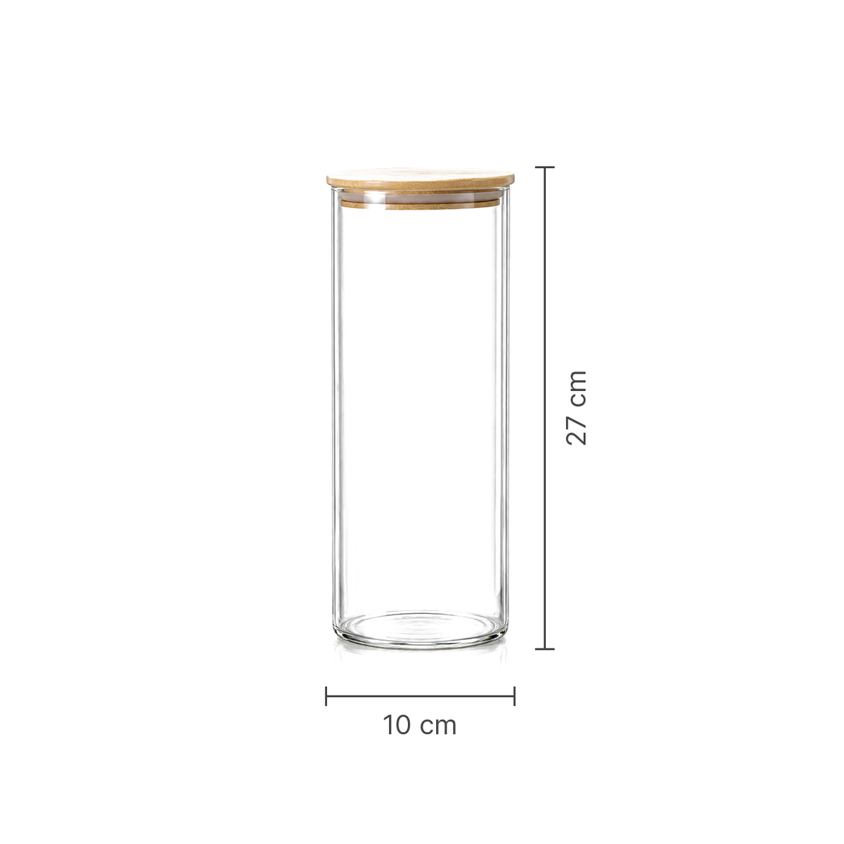 K-105 Glass Food Storage Container dimensions 10 x 27 cm