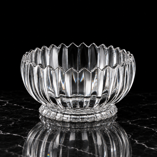 K-465 crystal fruit bowl on black marble