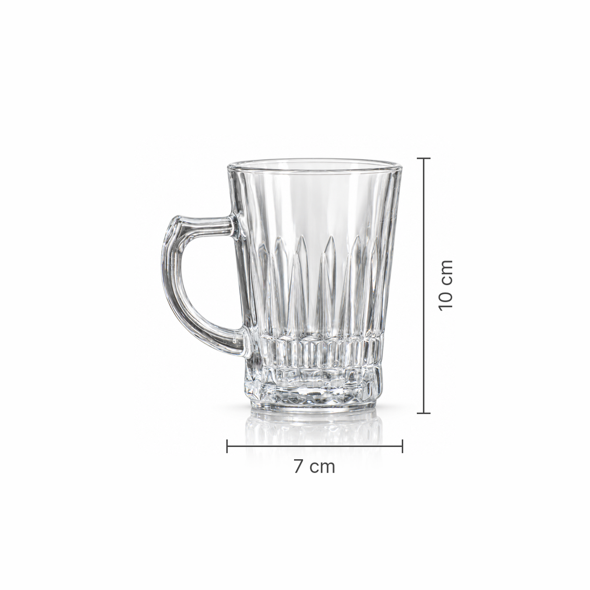 M-106 glass mug dimensions 7 x 10 cm