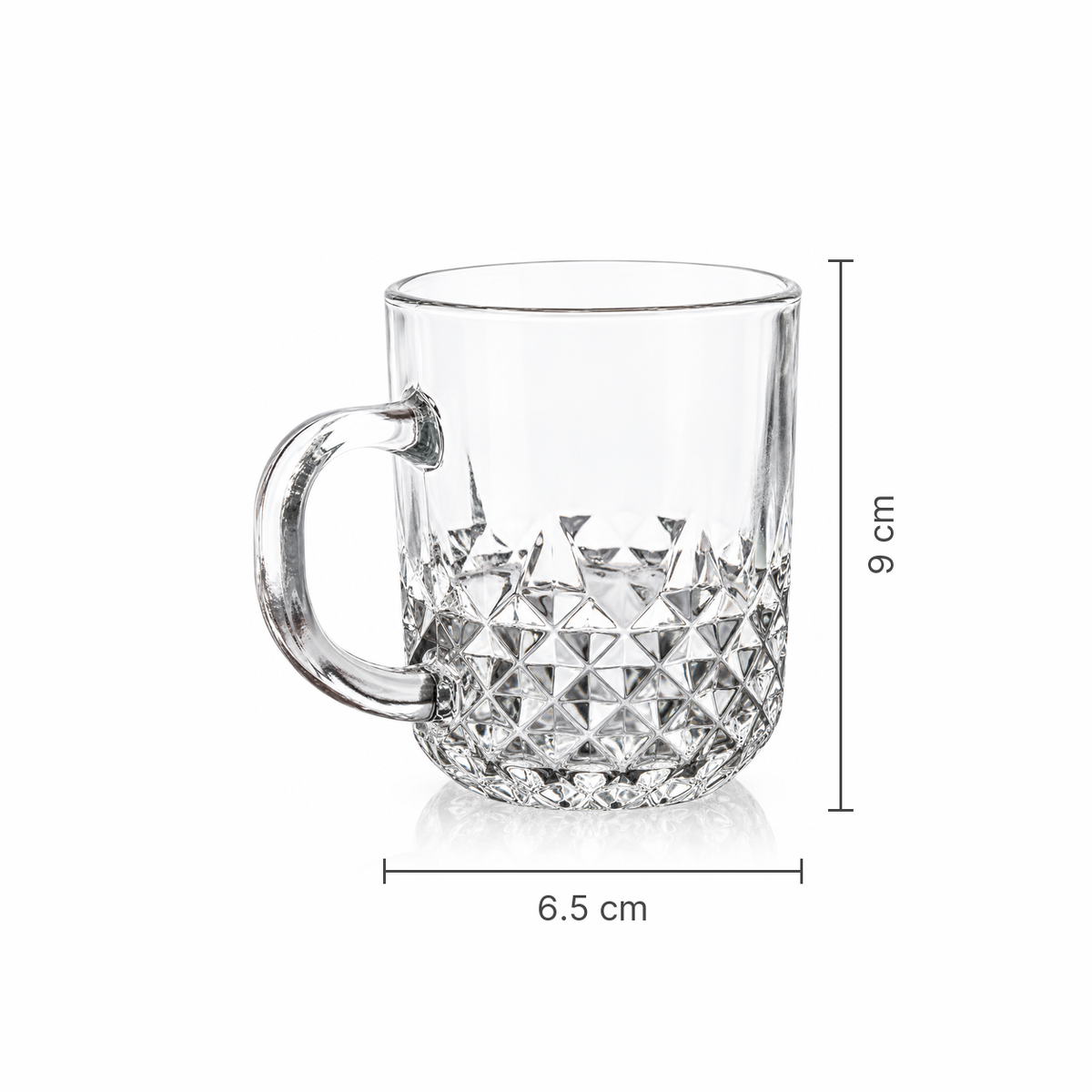 M-207 glass mug dimensions 6.5 x 9 cm