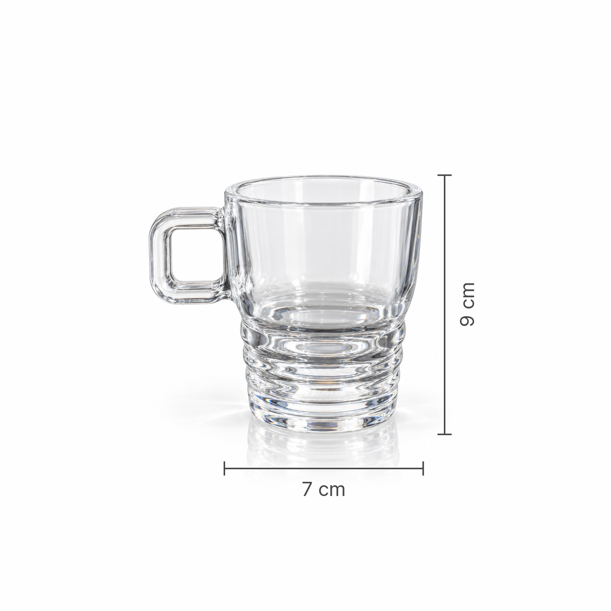 M-209 glass mug dimensions 7 x 9 cm