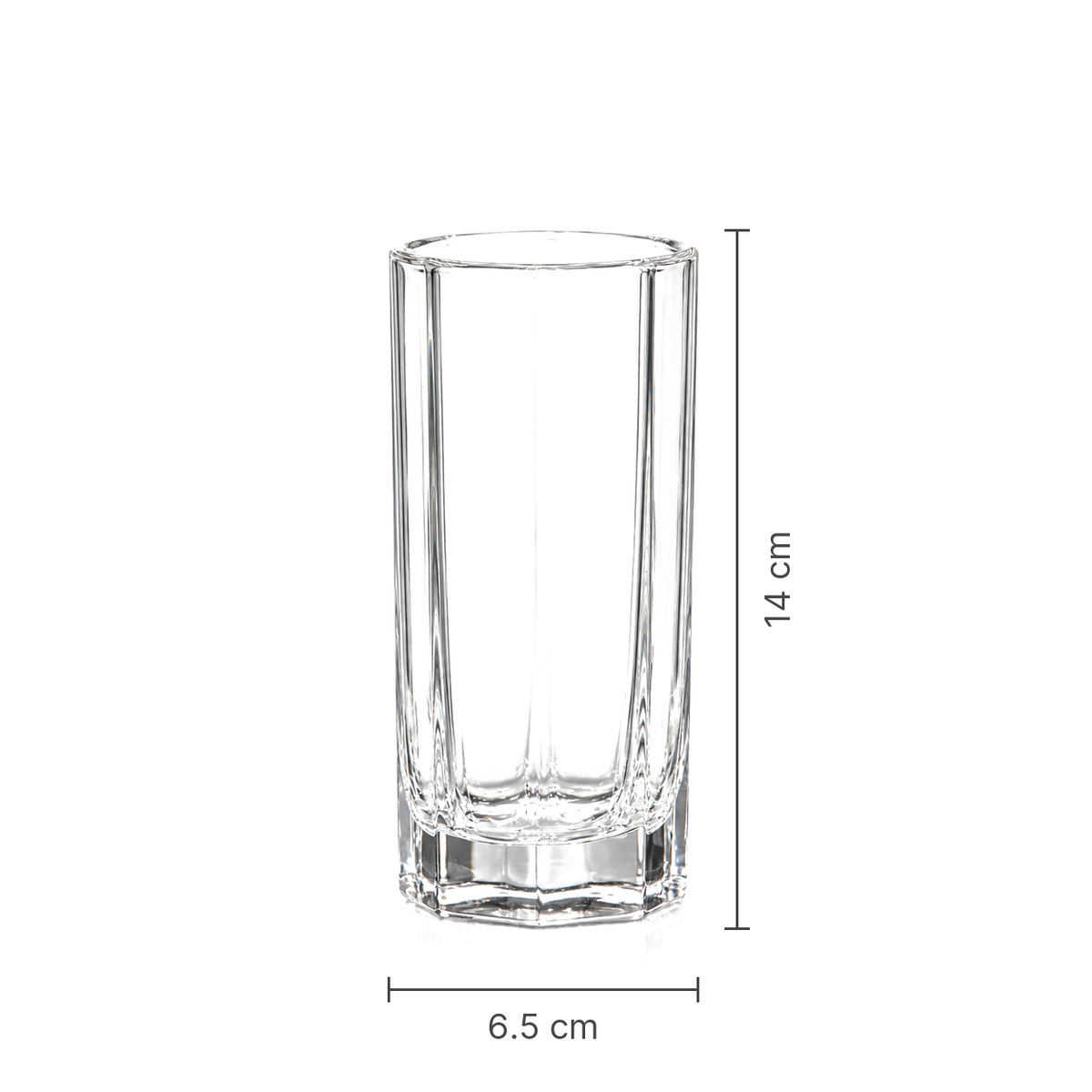 Octagonal glass highball tumbler set