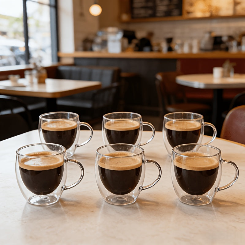6pcs Double-Layer Cup Set With Handles 6