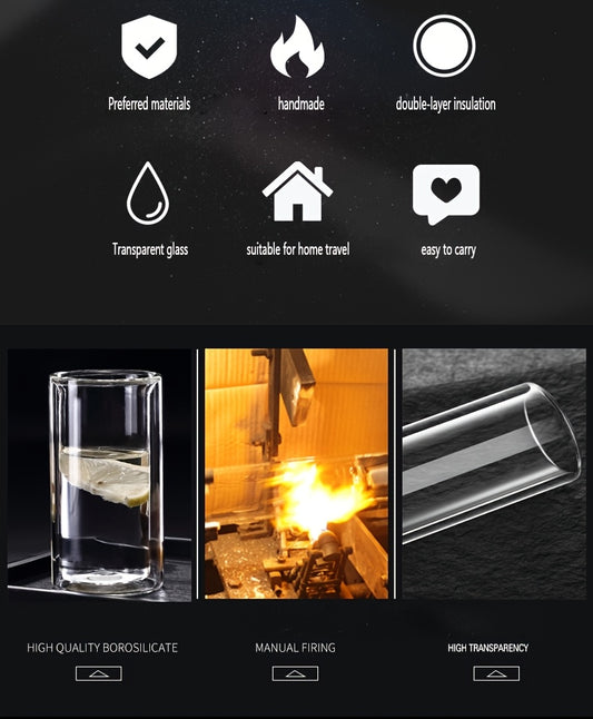 1-10 Double-walled Lidless Glass Cups 2