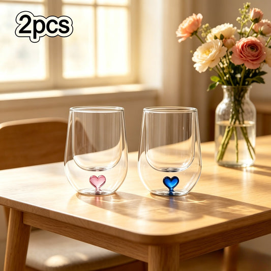2pcs 2pcs Double-Walled Insulated Crystal Wine Glasses Suitable For Weddings 2