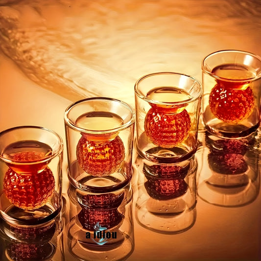 Golf Ball Shaped Double-Walled Insulated Borosilicate Glass Cup 2