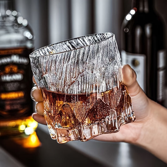 2pcs/4pcs Thickened Glacier Style Octagonal Glass Cup Frosted Glass Cup Whiskey Cup Coffee Cup Drink Cup 2