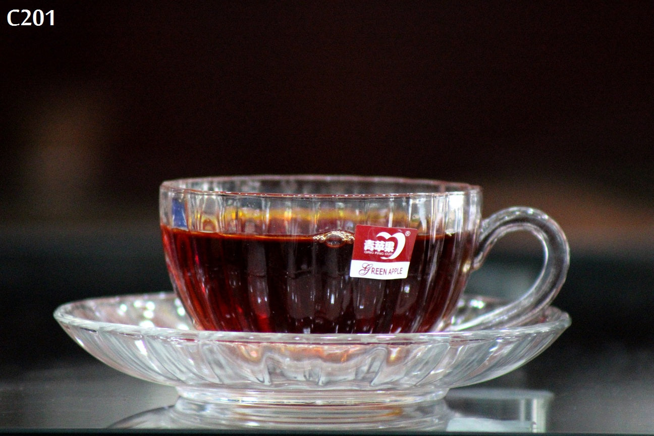 Glass Tea Cup and Saucer