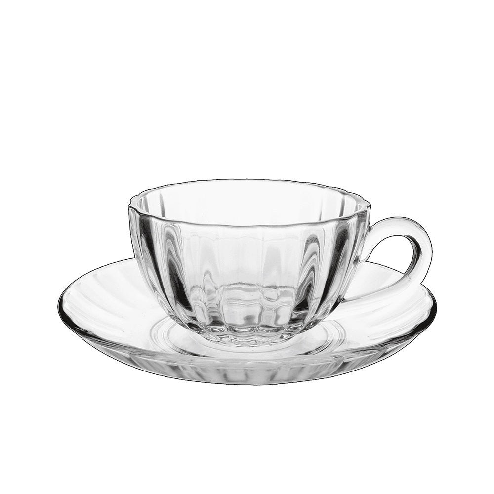 Glass Tea Cup and Saucer