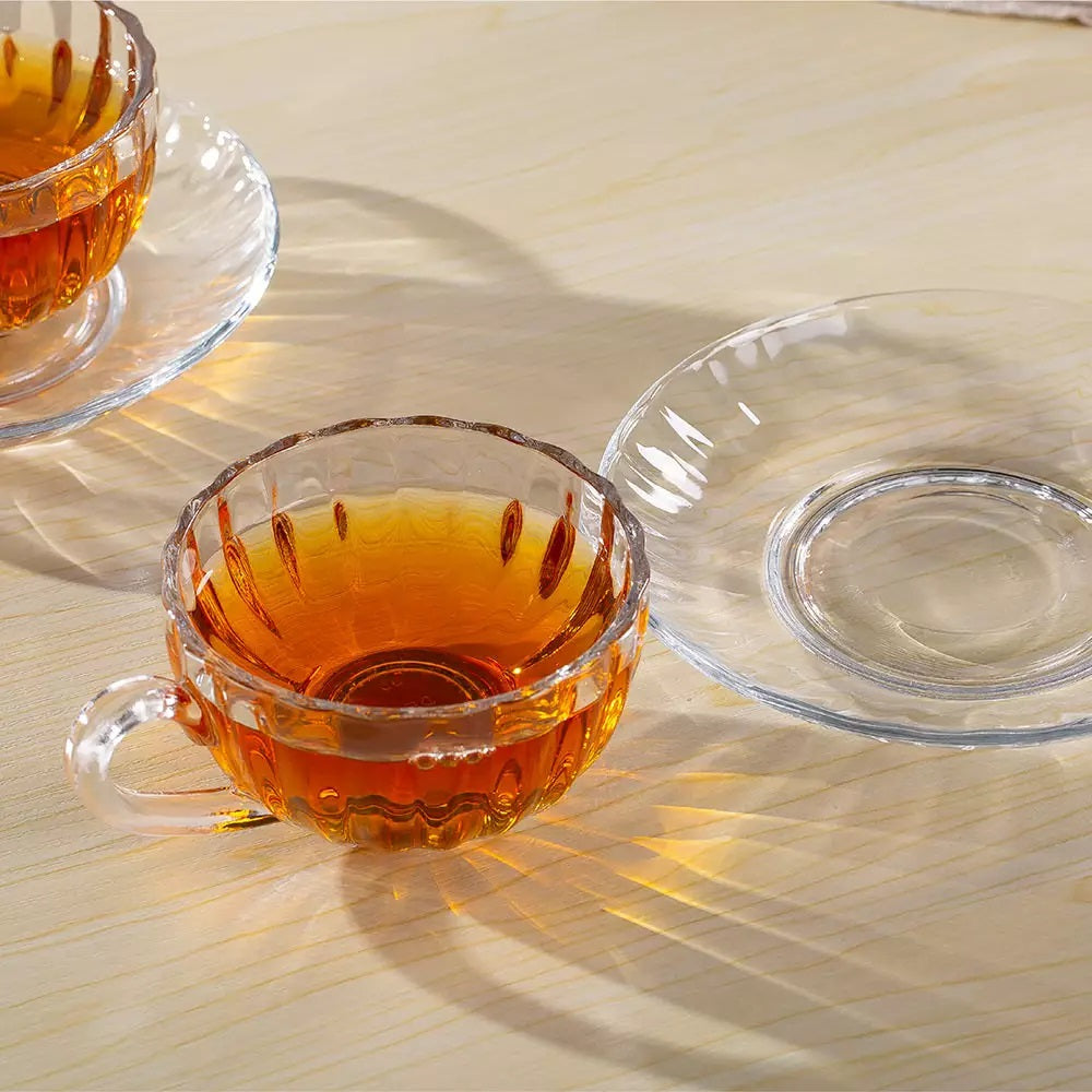 Glass Tea Cup and Saucer