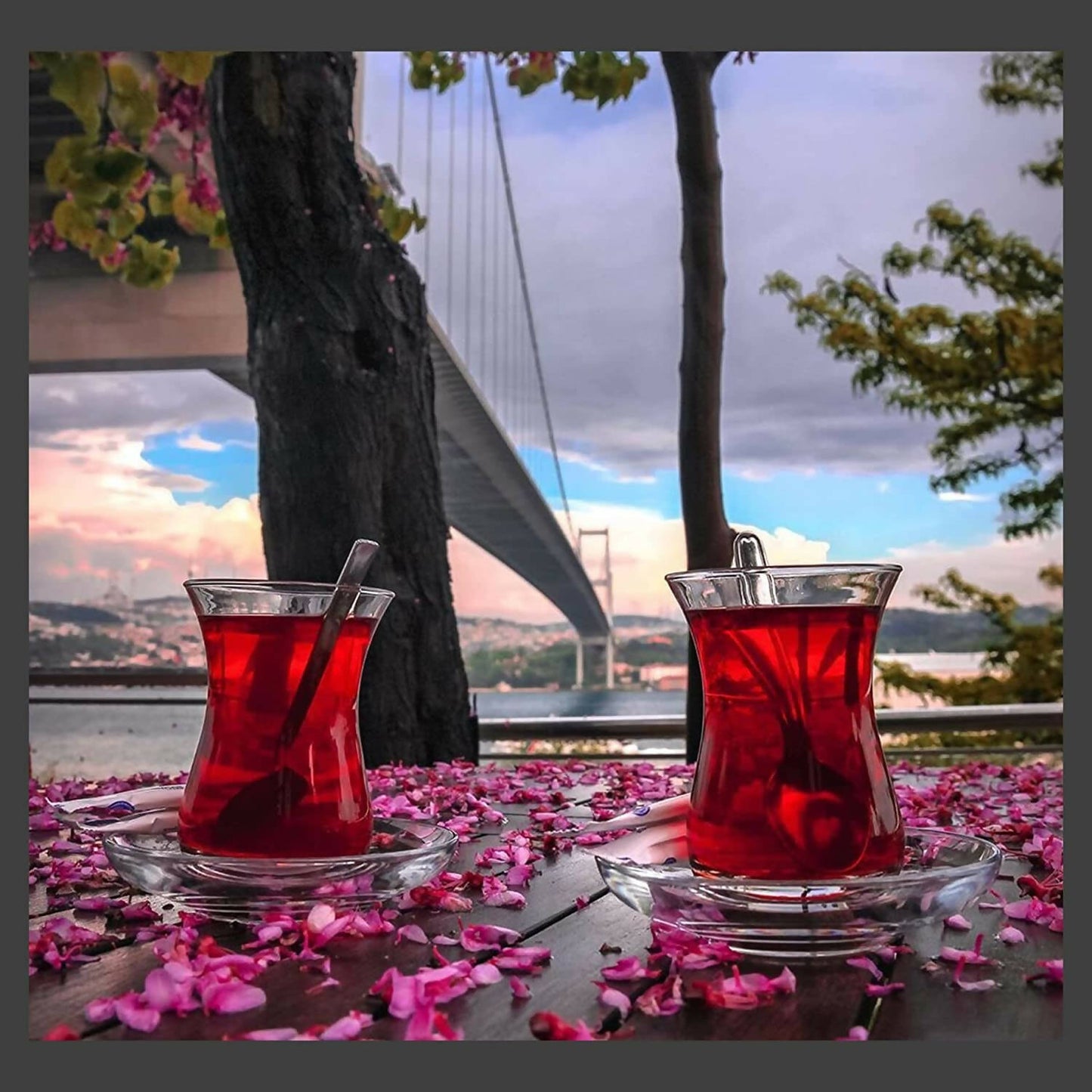 Turkish Tea Glasses & Saucers Set (Classic) - (12 Pc)