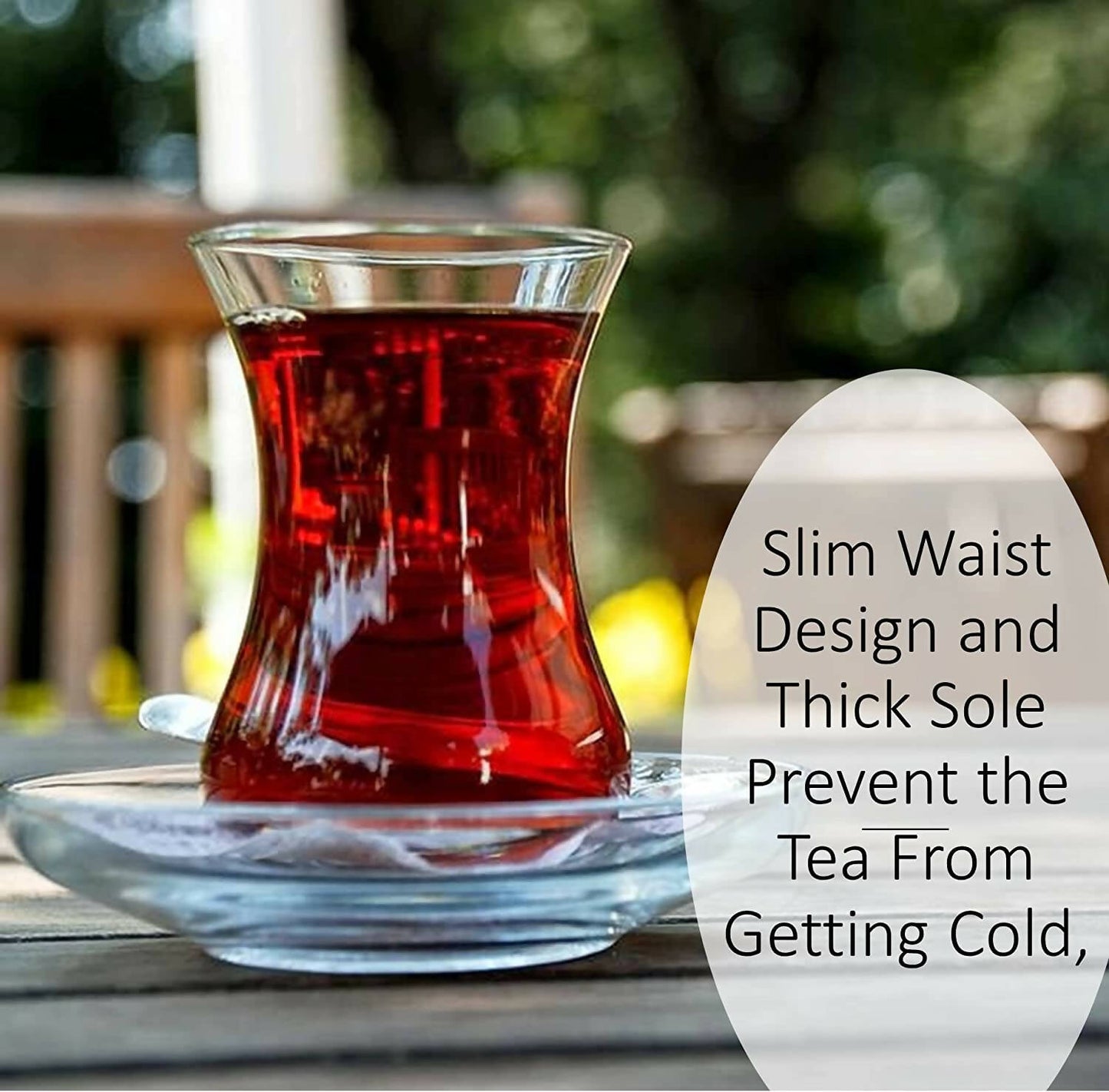 Turkish Tea Glasses & Saucers Set (Classic) - (12 Pc)
