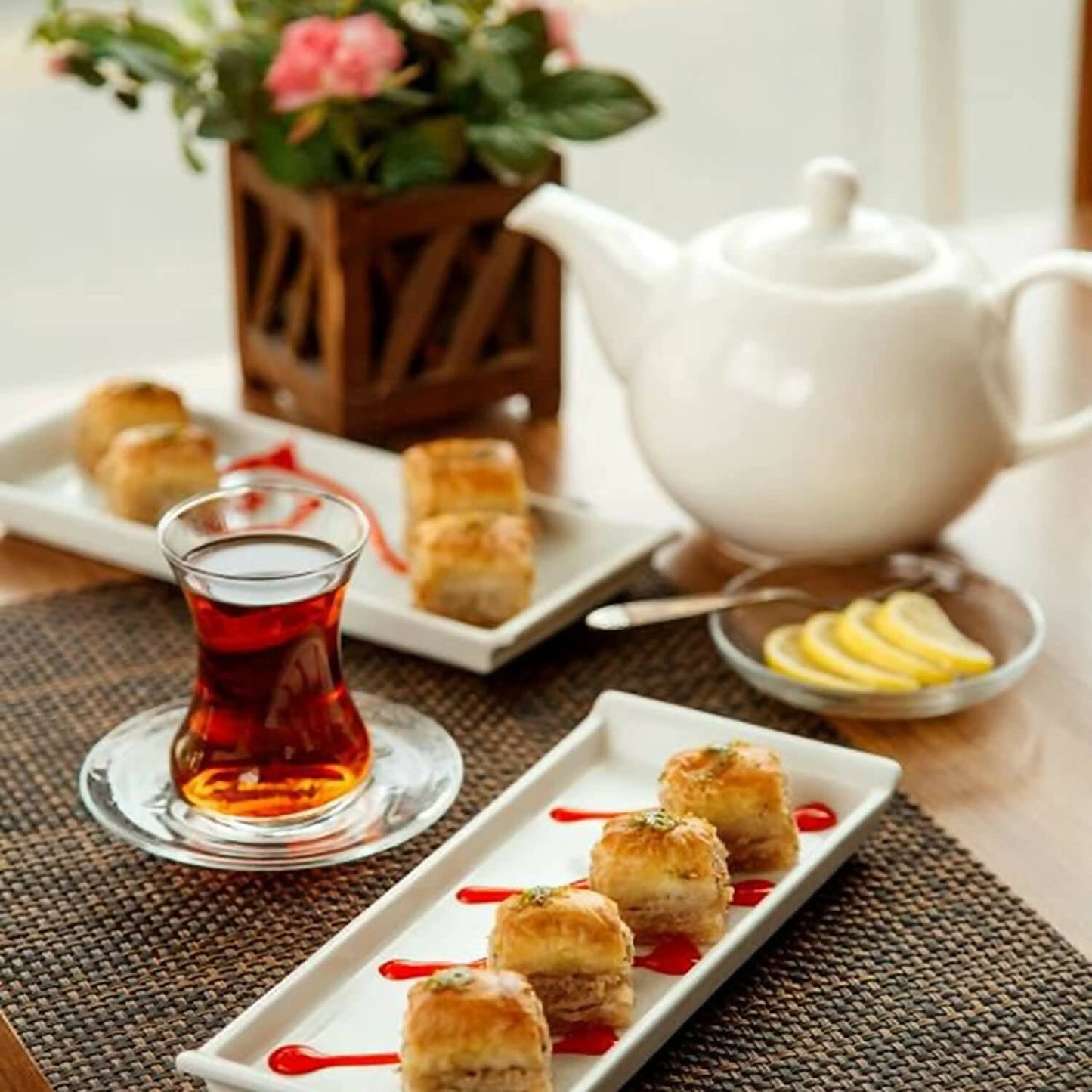Turkish Tea Glasses & Saucers Set (Classic) - (12 Pc)
