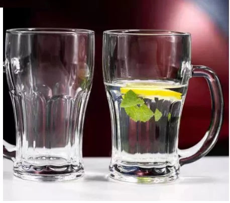 M-302-Premium Classic Glass Mug - Set of 6, Transparent