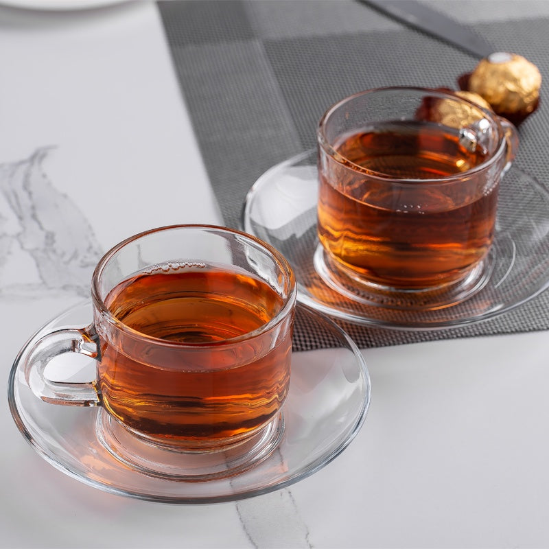 Glass Tea Cup and Saucer