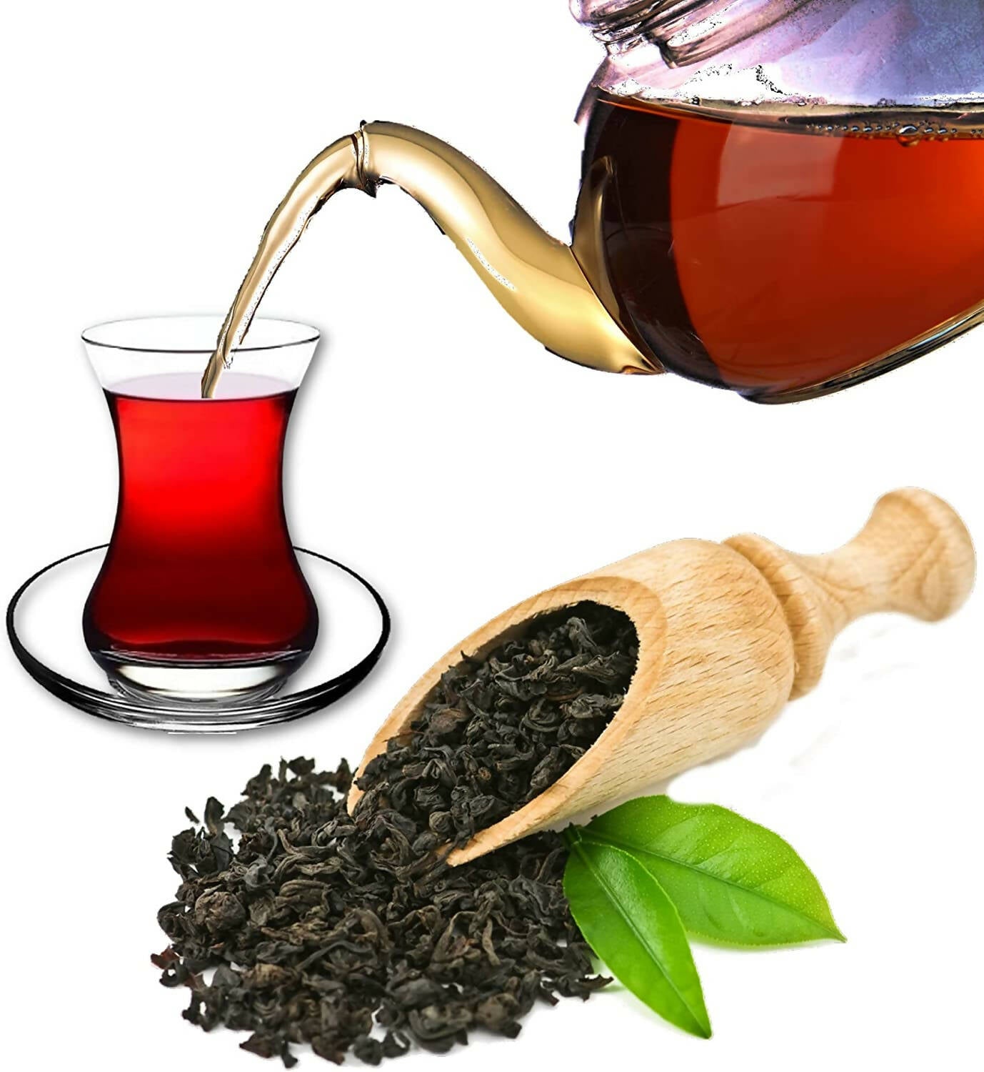 Turkish Tea Glasses & Saucers Set (Classic) - (12 Pc)