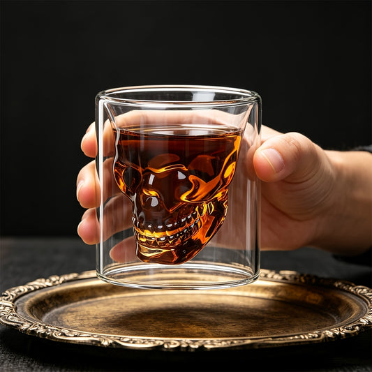 2pcs/4pcs Skull Glass Set - Large Capacity 250ml Double-Wall Glass Espresso Cups