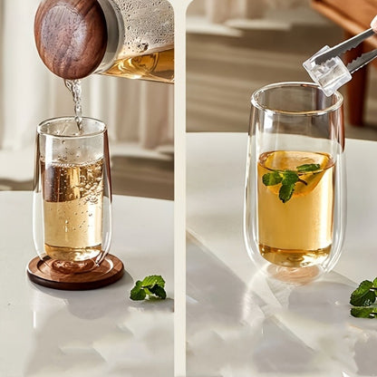 Borosilicate Clear Glass Double Insulated Cups - 250ml/ 8.45oz Reusable Drinkware For Wine 2
