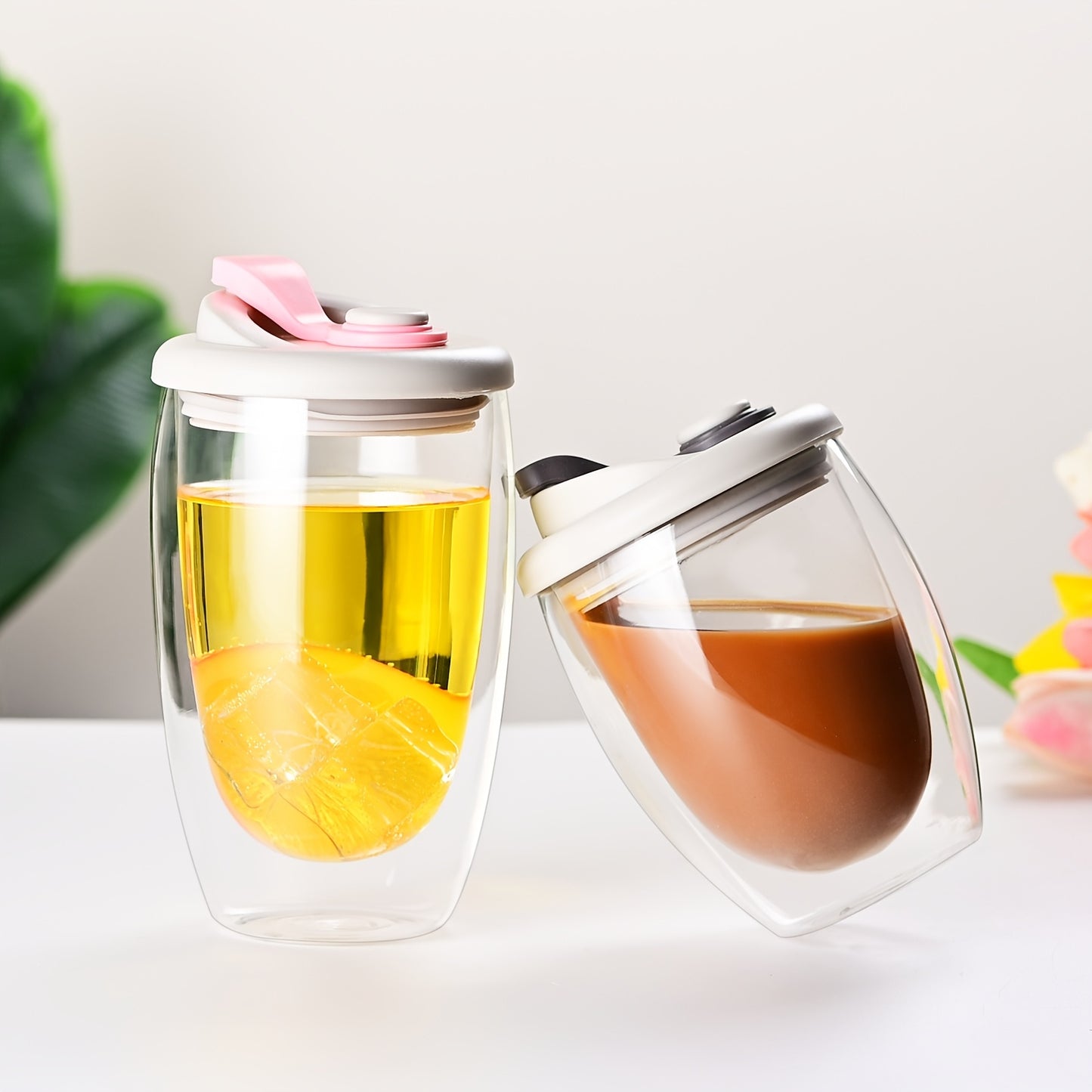 1pc Double-Layer Cup With Lid 3