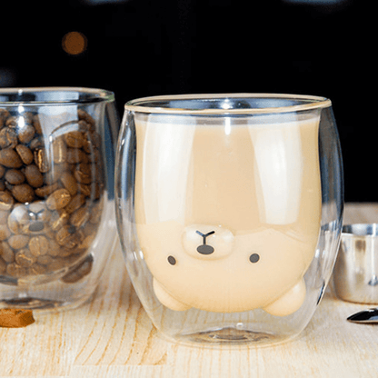1pc Double-Layer Glass Cup With Wide Mouth For Easy Cleaning + Smooth Grip For Office Coffee Cup/Home Milk Cup/Hot & Cold Drink Cup/Water Cup/Animal Embossed Cup/Office Water Cup/Dual-Use Cup/Double-Layer Insulated Cup/Coffee Milk Cup 5