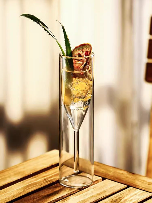 4pcs Transparent Flute Champagne Glasses - Double-Walled Stemmed Wine Goblets With Bubble-Preserving For Sparkling Wine