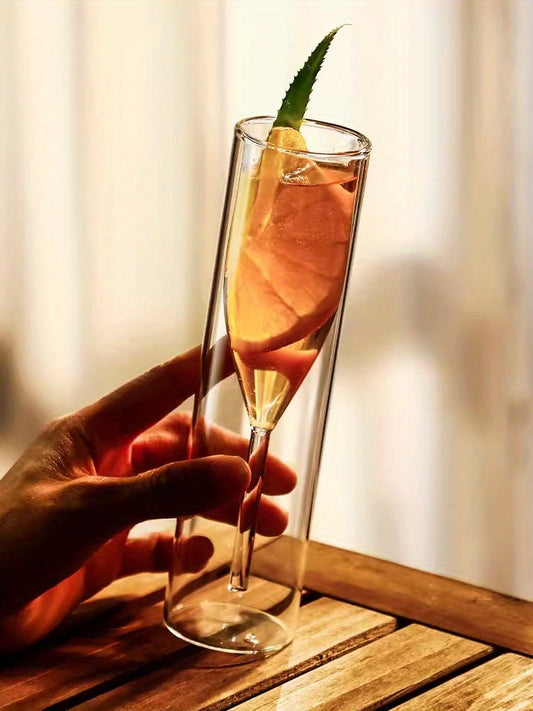 4pcs Transparent Flute Champagne Glasses - Double-Walled Stemmed Wine Goblets With Bubble-Preserving For Sparkling Wine 2